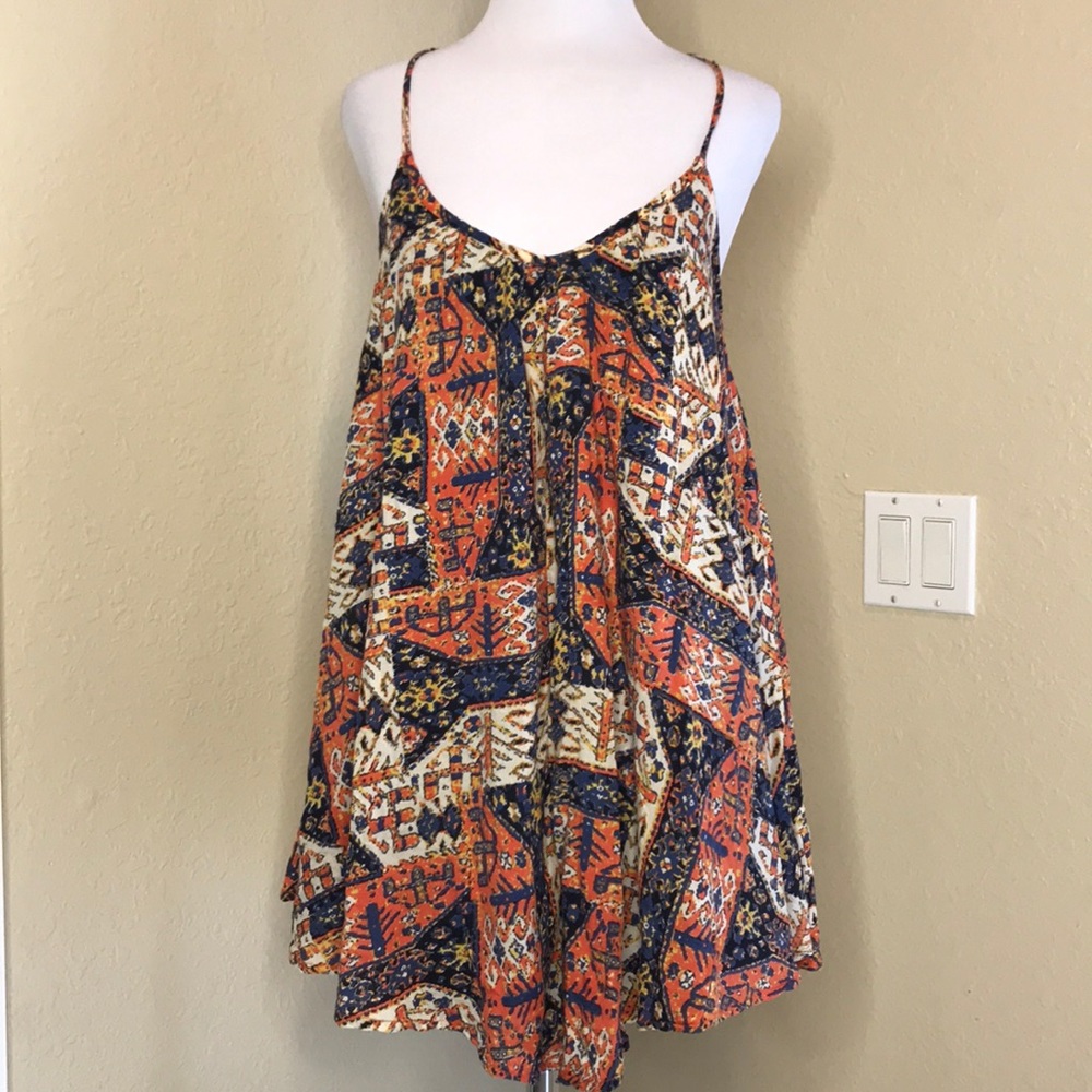 RVCA Funky Print Pattern Flowy Dress S
